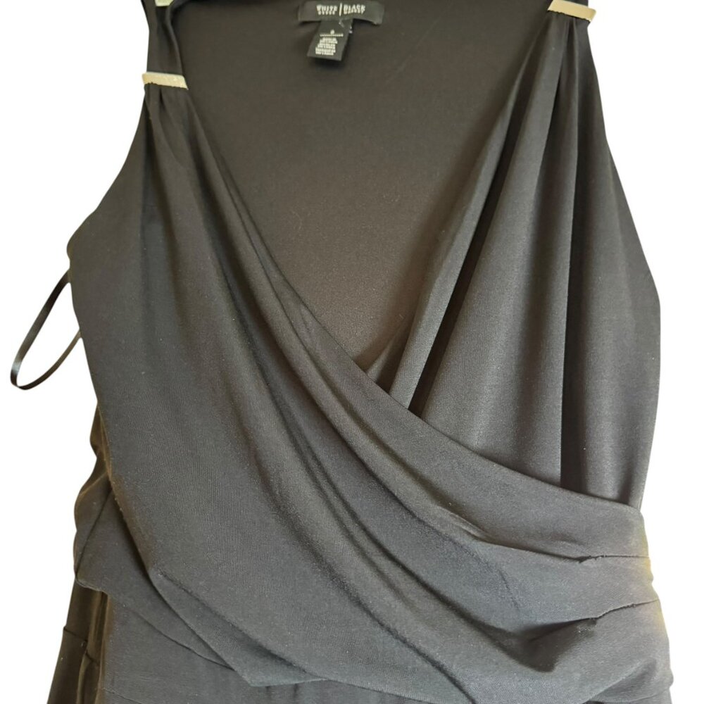 White House Black Market Black Sleeveless Wrap Jumpsuit Size 0 Elegant One-Piece - Picture 5 of 9